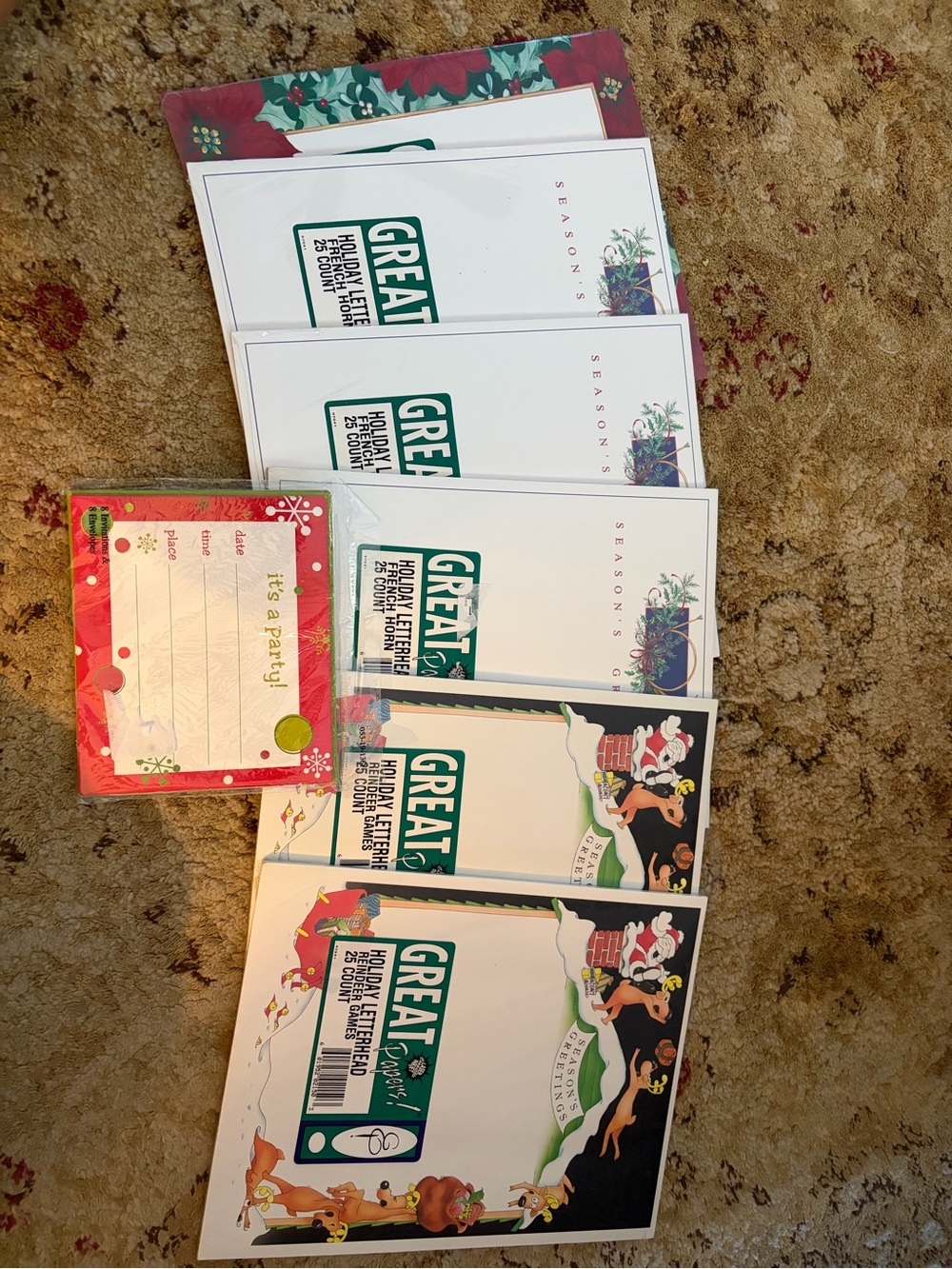 Vintage Holiday Copy paper printet Packs - Assorted Holiday Designs + invites